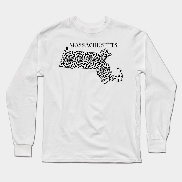 State of Massachusetts Maze Long Sleeve T-Shirt by gorff